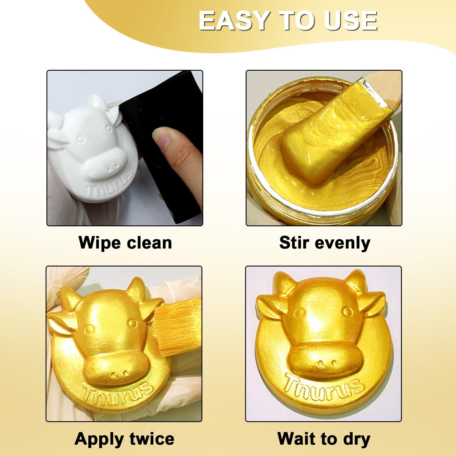 Matio Gold Paint, 120ML Metallic Liquid Leaf 120ML, Bright
