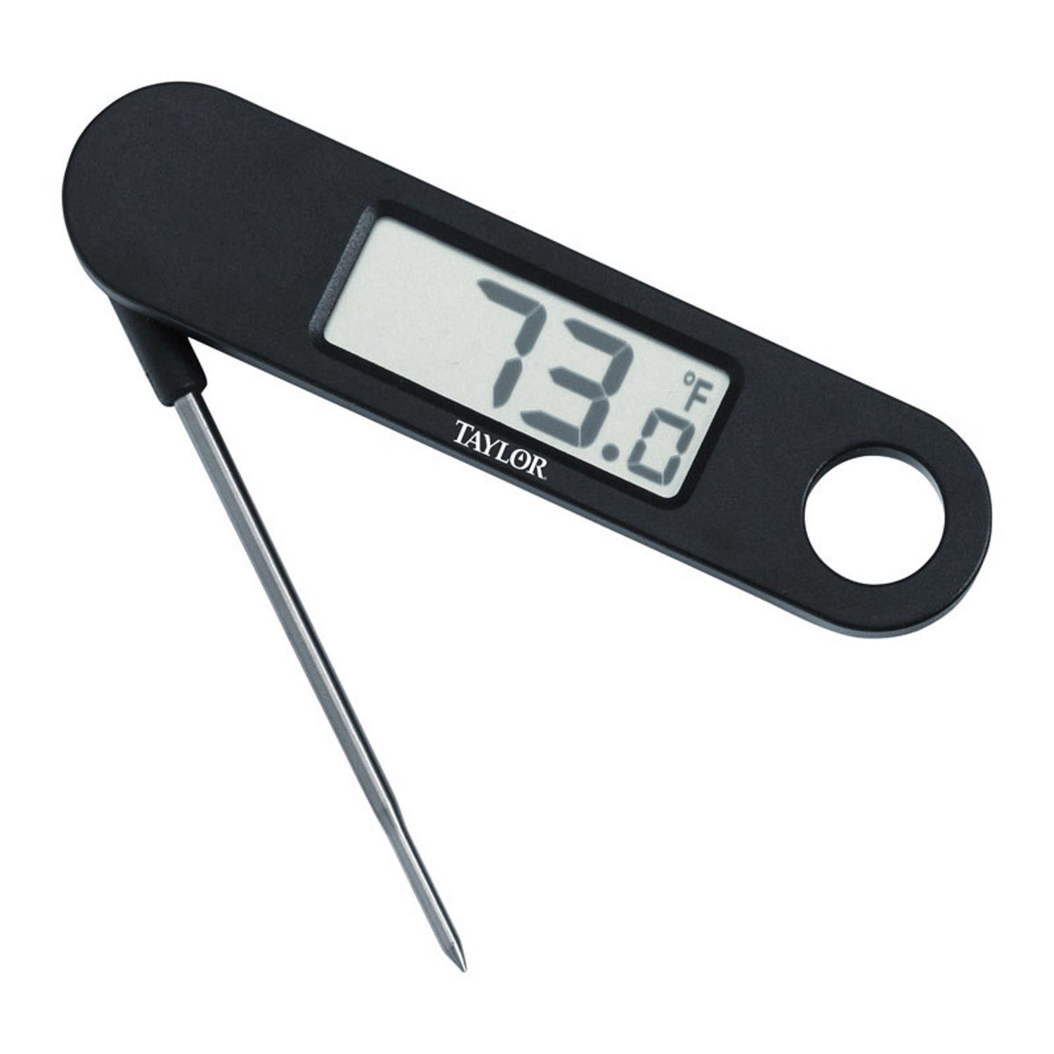 Taylor 1476 Black Plastic Instant Read Digital Thermometer 6 L x 1 W in.