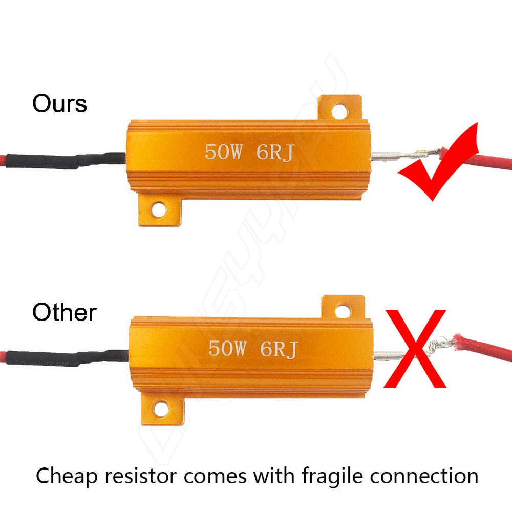 2pcs Load Resistor 50W 6RJ 6ohm LED Decoder FIX Hyper Flash Turn Signal Blinker