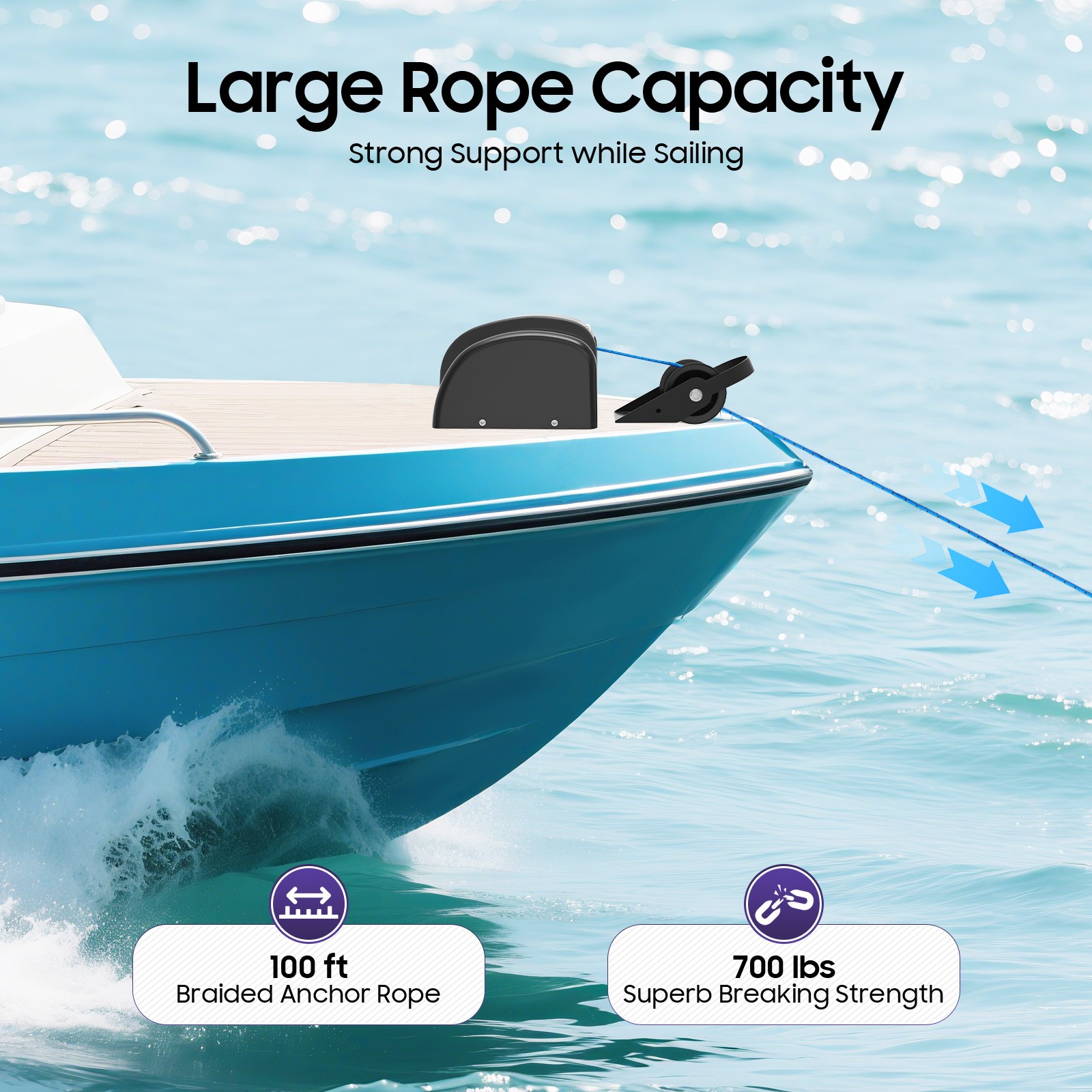 Electric Anchor Winch W/ Remote Control Kit Boat Marine Winch 45LBS