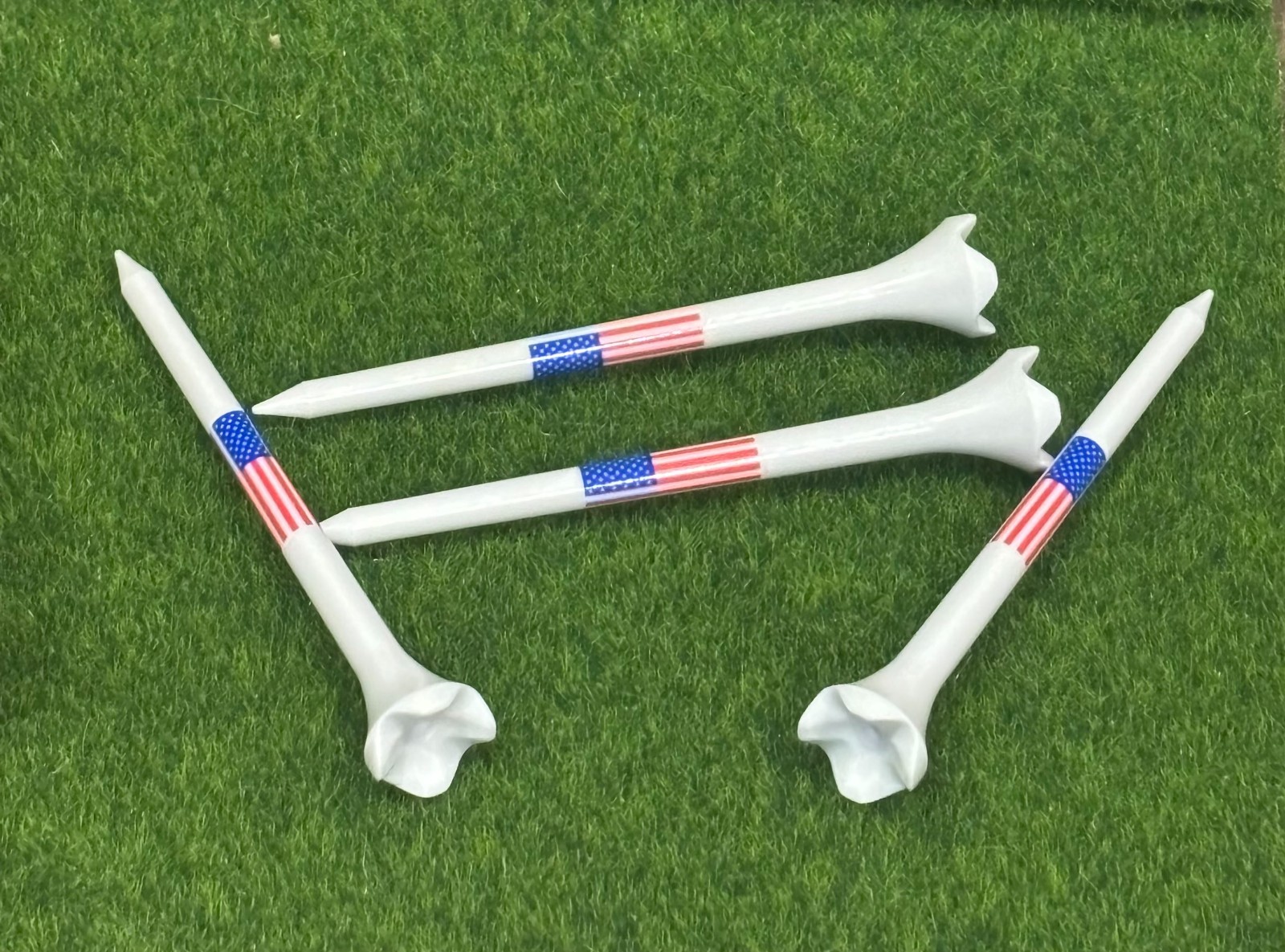 USA Flag 3.25" Evolution Golf Tee Hybrid 4 Prong Stars and Stripes