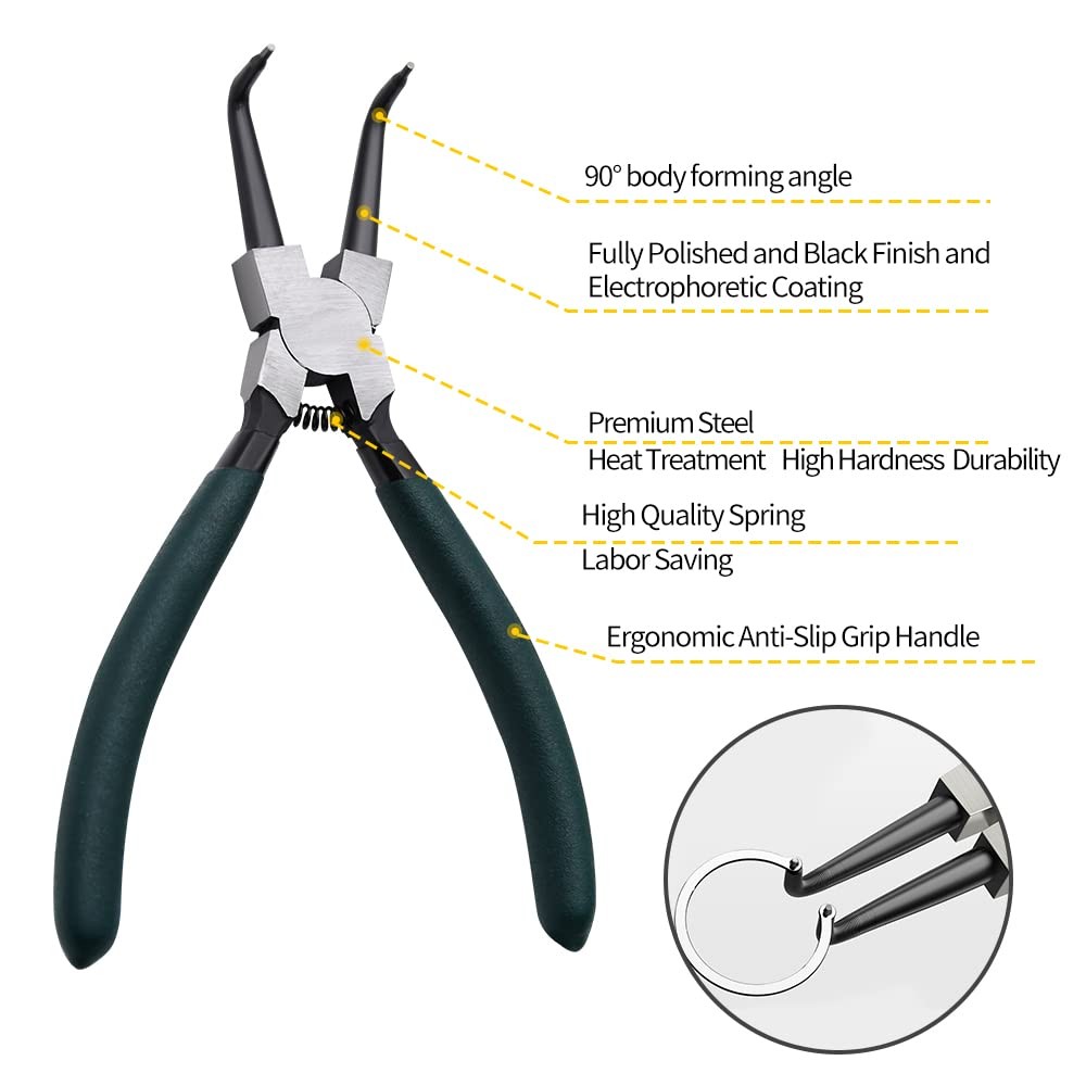 4PCS Snap Ring Pliers Set 7 Inch Internal External Circlip Tool Kit