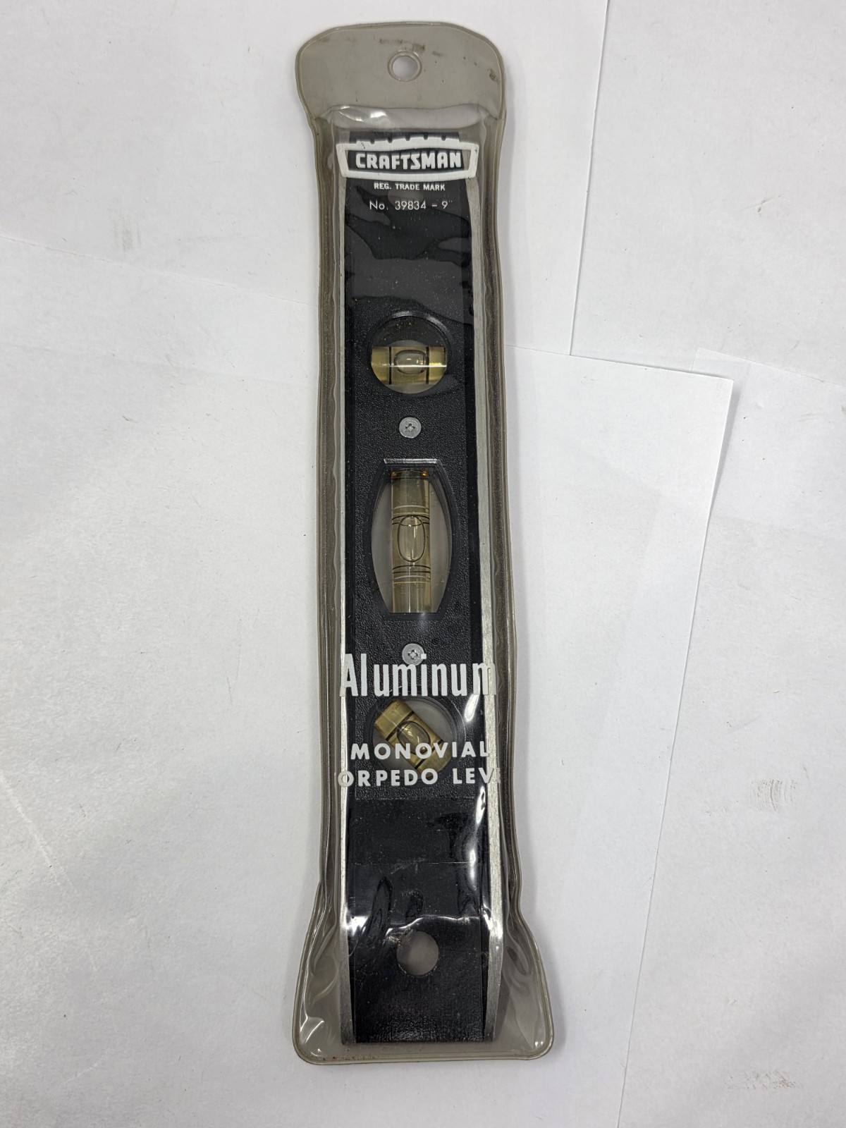 1980s Vintage SEARS Craftsman 9" Aluminum Magnetic Torpedo Level 39834-9 USA