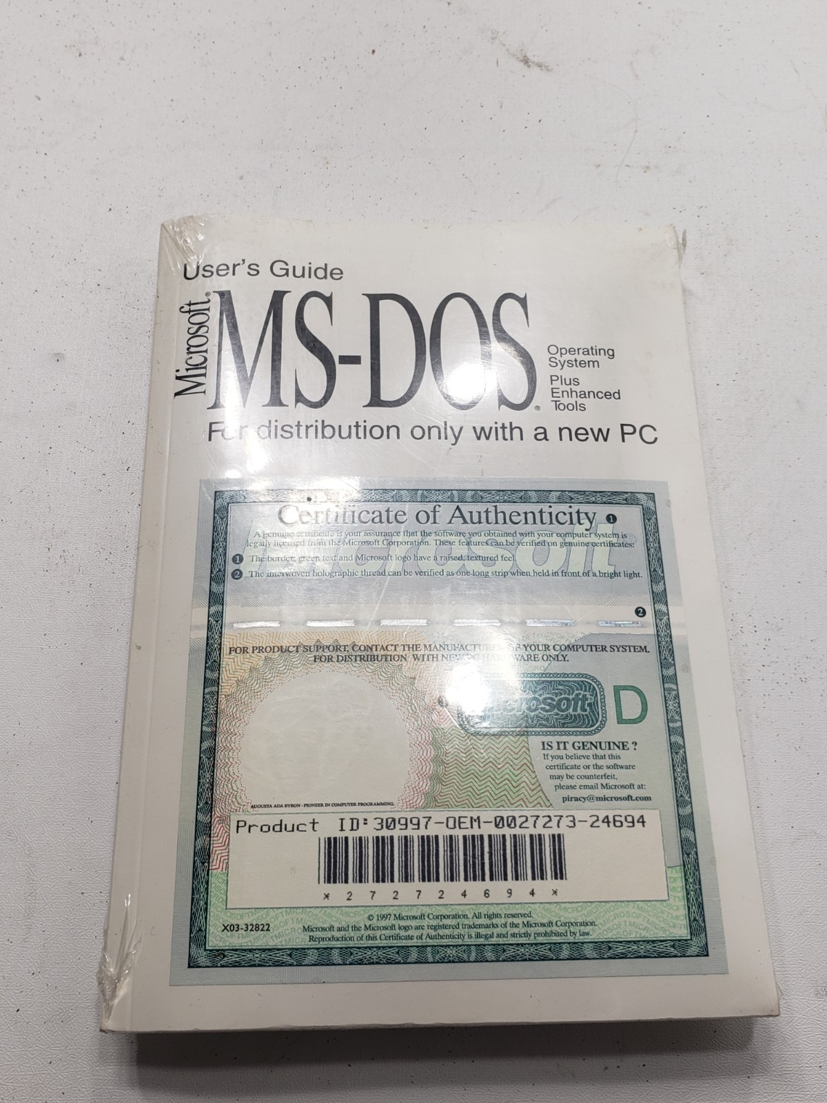 Vintage Microsoft MS-DOS OEM Software Sealed Floppy Disk Set w/ COA & Manual