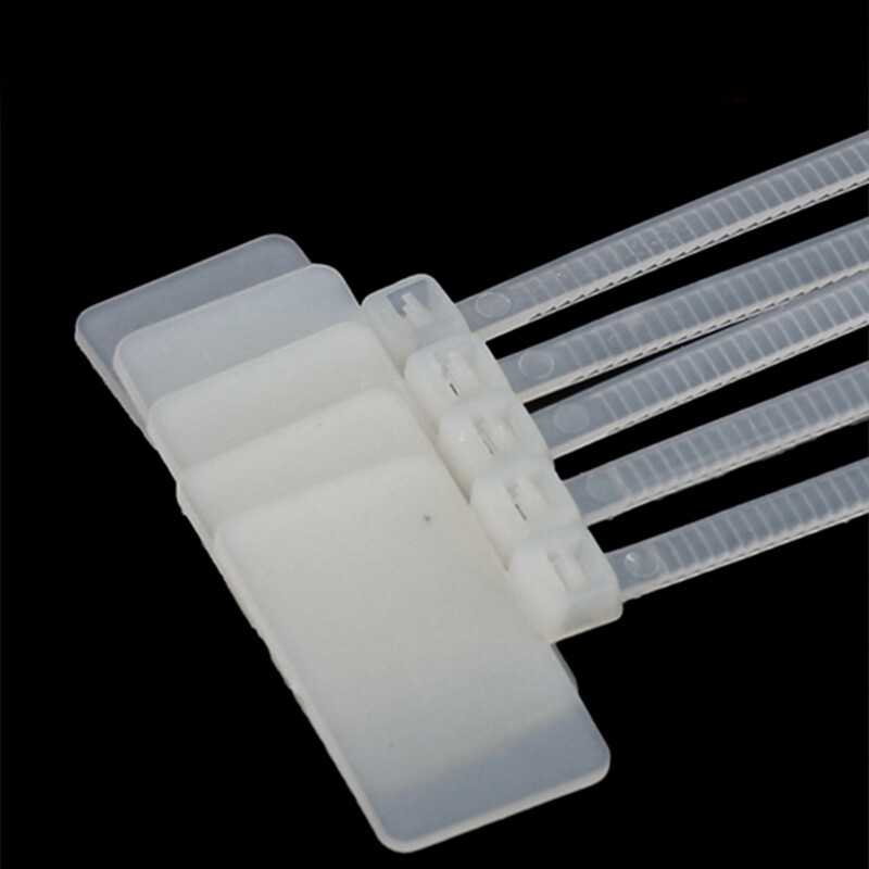 3mm 4mm Nylon Plastic Self-Locking Label Tie Network Cable Marker Wire Strap Zip