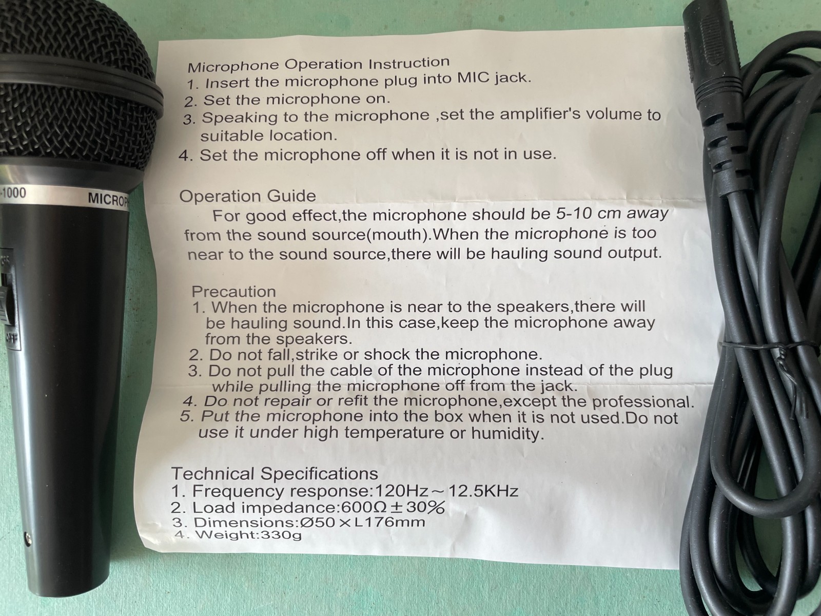 Nintek Microphone 7" with cable Open Box