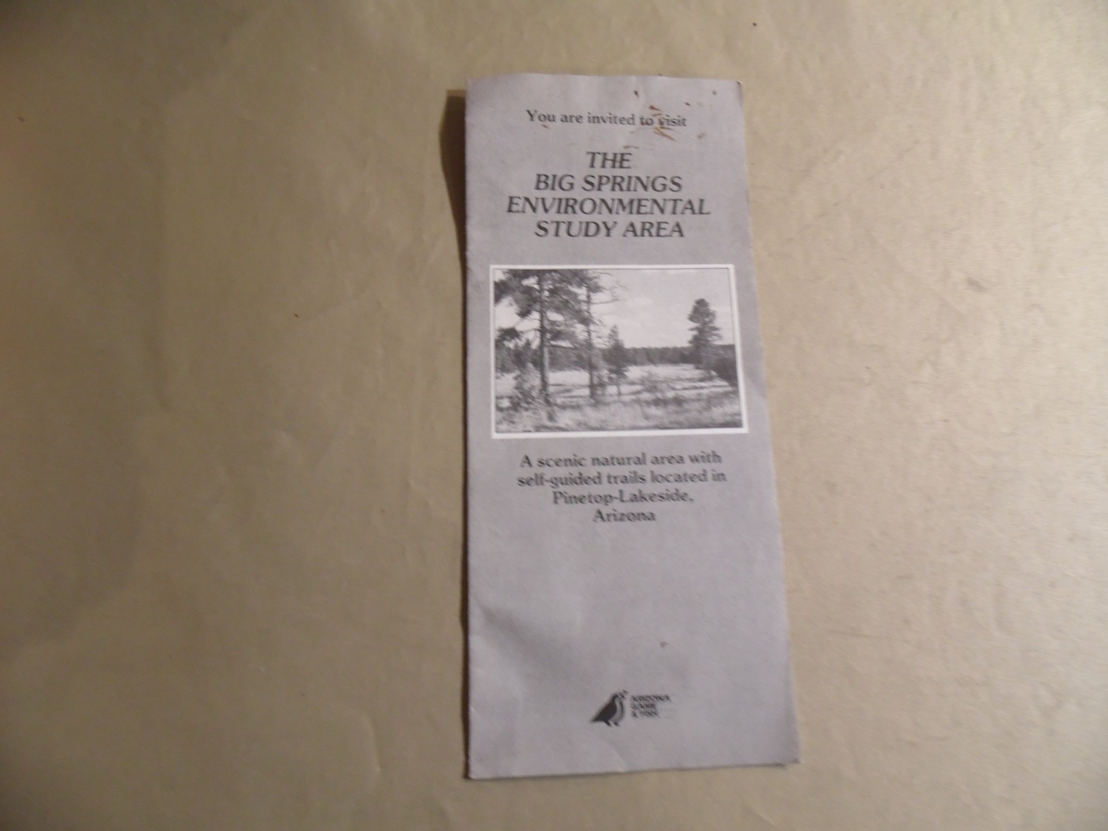 The Big Springs Environmental Study Area Pamphlet / Free Domestic Shipping