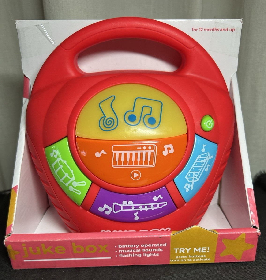 Juke Box Red Music Playe  Toy 4 Instrument Toy Lights & Sounds NEW Unopened