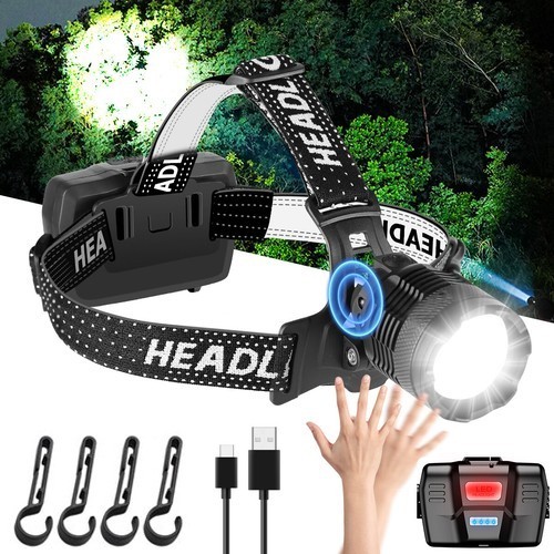 Super Bright 9900000 Lumen LED Headlamp Rechargeable Headlight Sensor Torch Lamp
