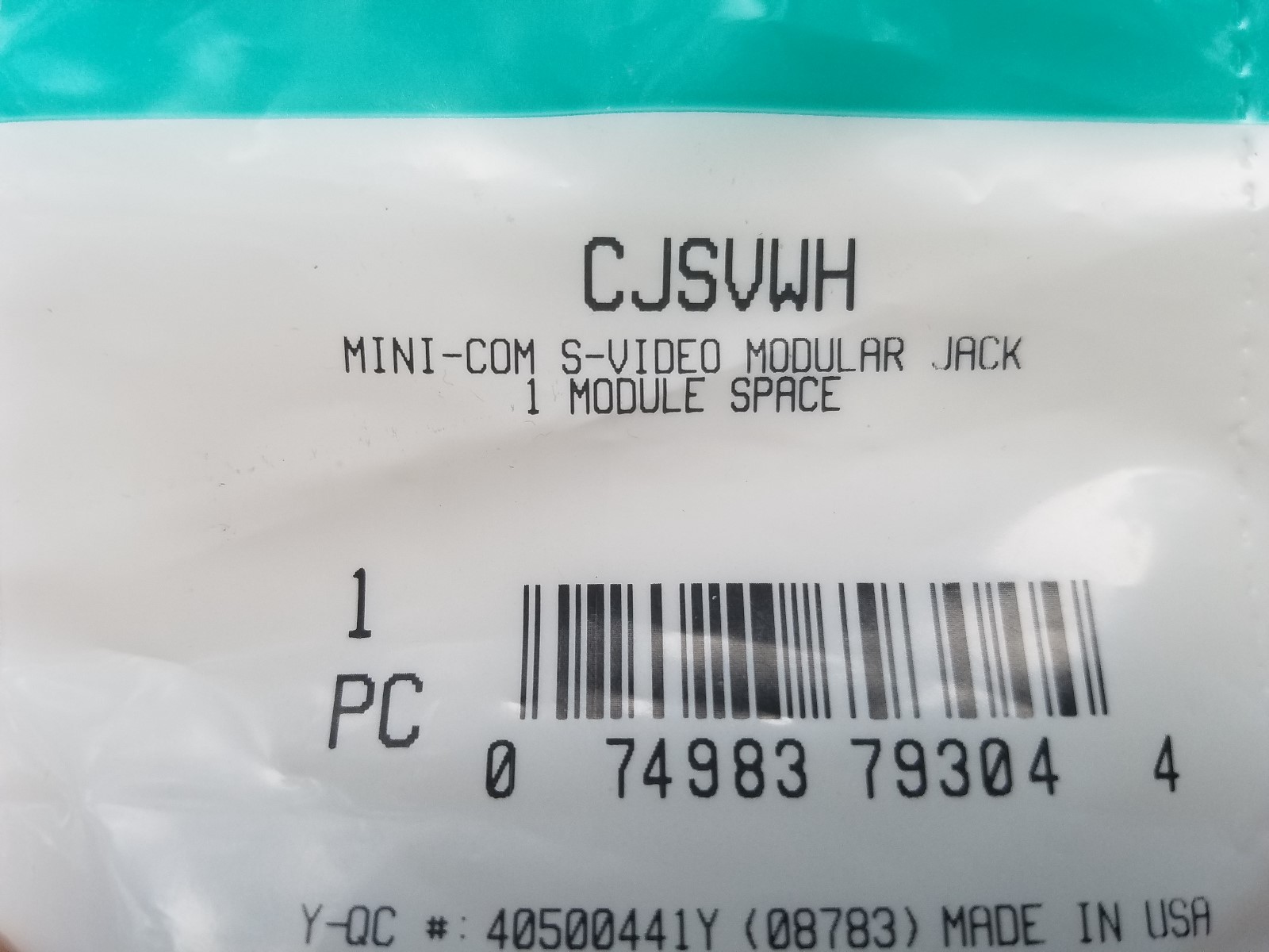 CJSVWH S-Video Panduit Mini-Com Punchdown Module - White