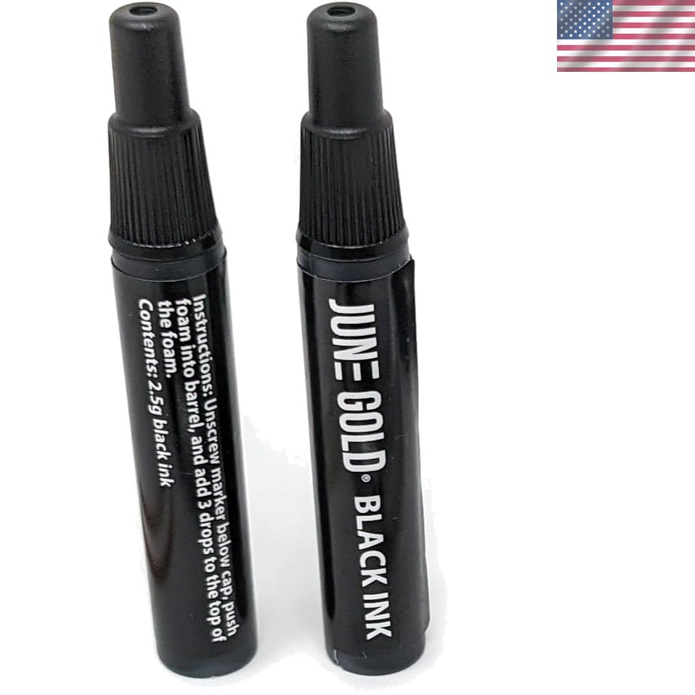 Convenient 2 Black Ink Refill Bottles for Deep  Permanent Markers
