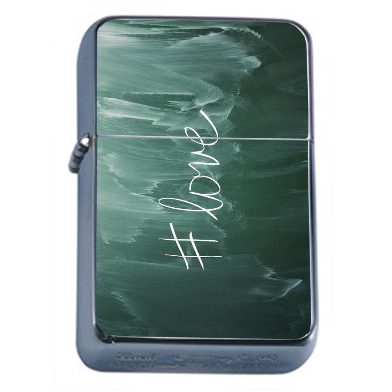 Hashtags D8 Flip Top Oil Lighter Wind Resistant With Case