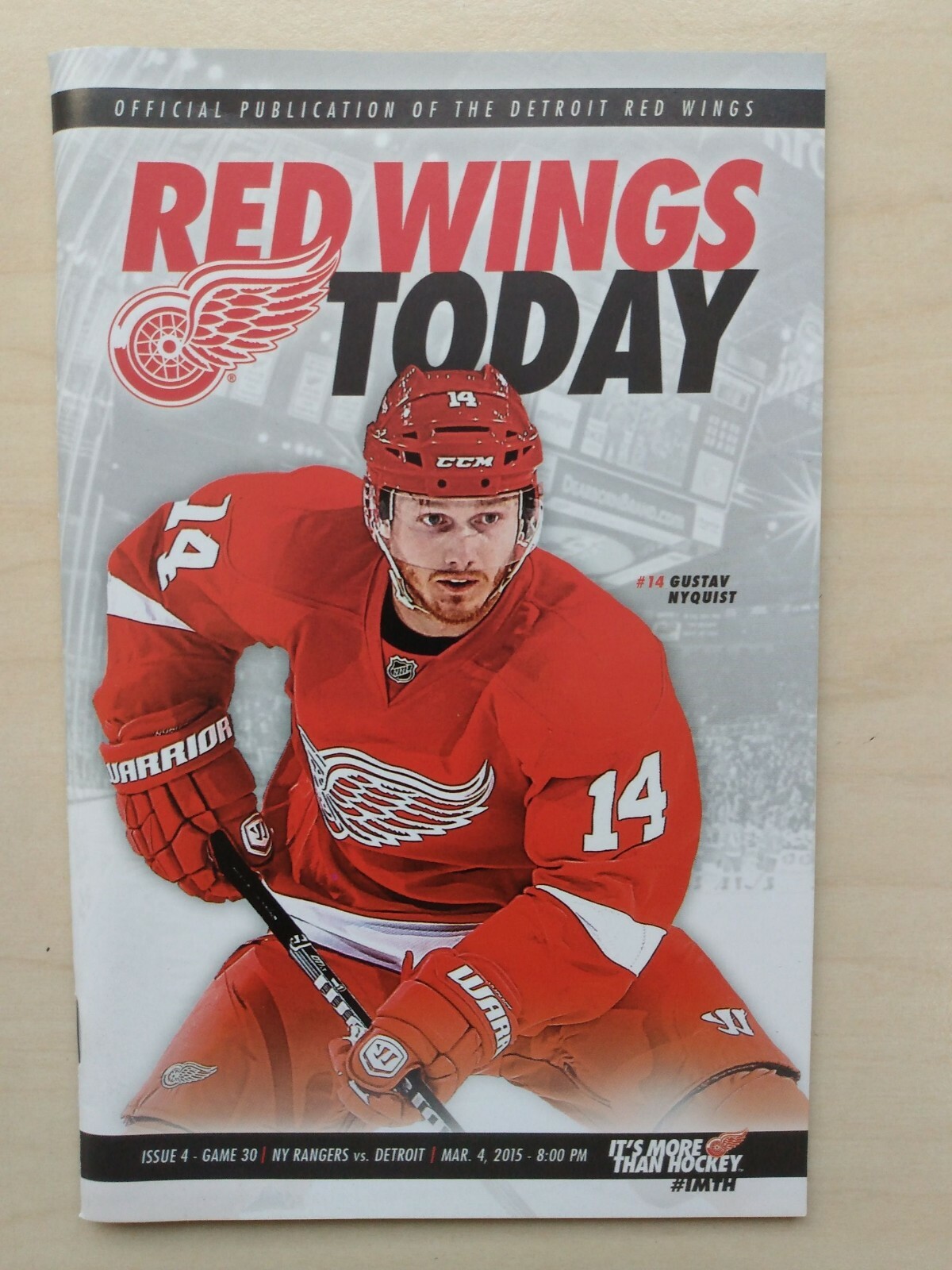 Red Wings Program 2015 NY Rangers vs. Detroit- Issue 4 Game 30 Gustav Nyquist 