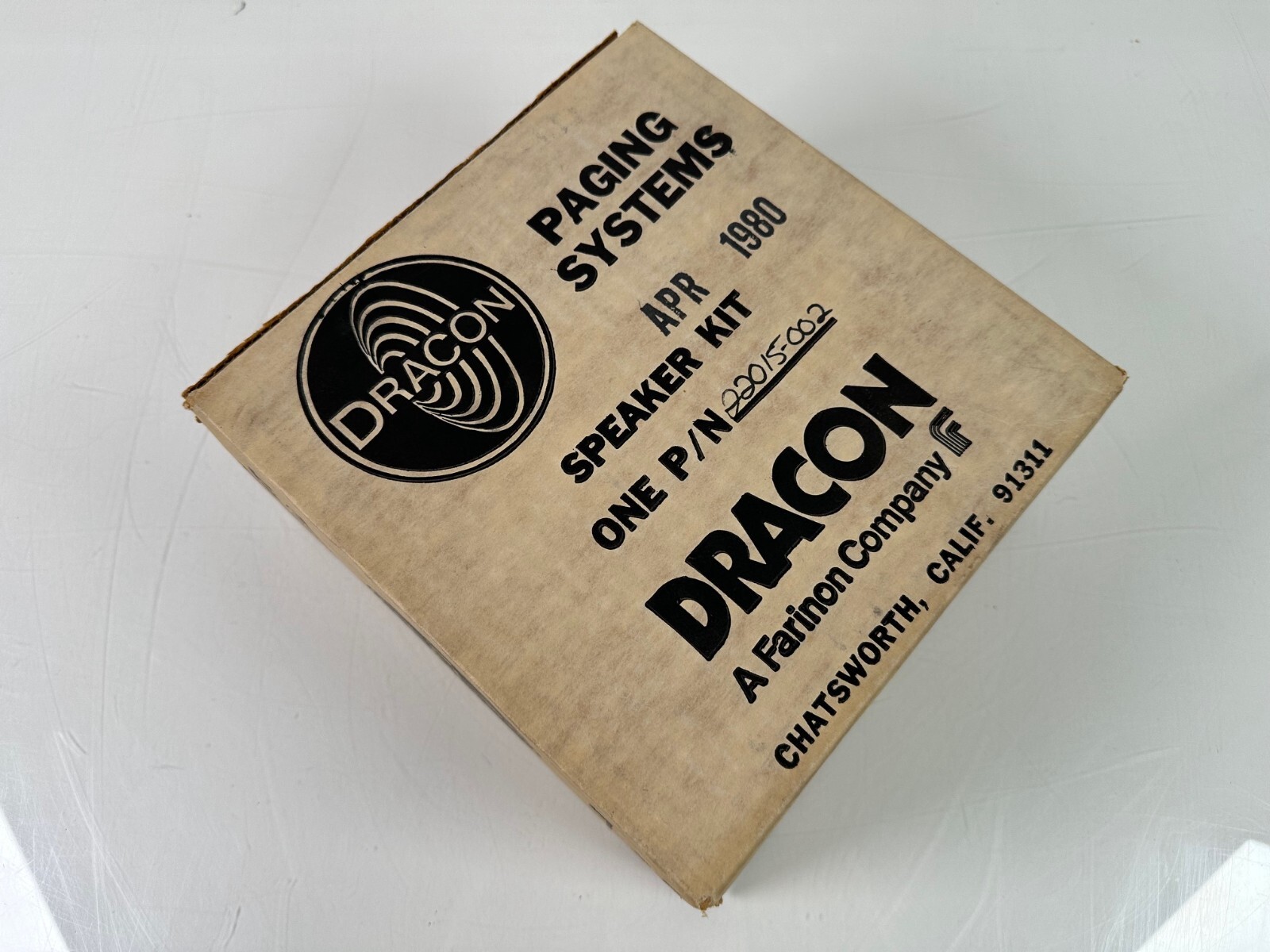 NOS Dracon Paging Systems, April 1980 22015-002 SPEAKER KIT
