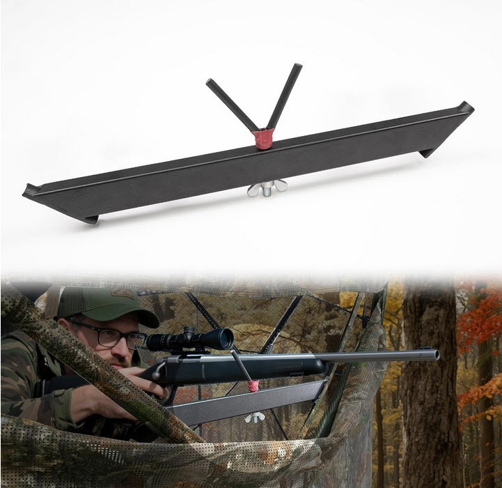 Gun Rest Fits Rod-and-Hub Style Blinds, 360 degree Swiveling V-bracket
