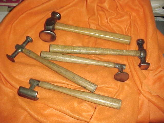 Auto Body Blacksmith Tinsmith (5) Hammers Dolly Anvil Metalworking Hand Tools