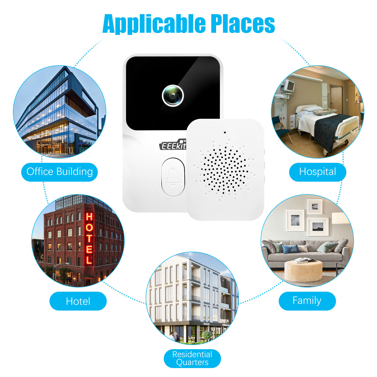 Smart Wireless WiFi Doorbell Intercom Video Recording Camera Door Bell Security