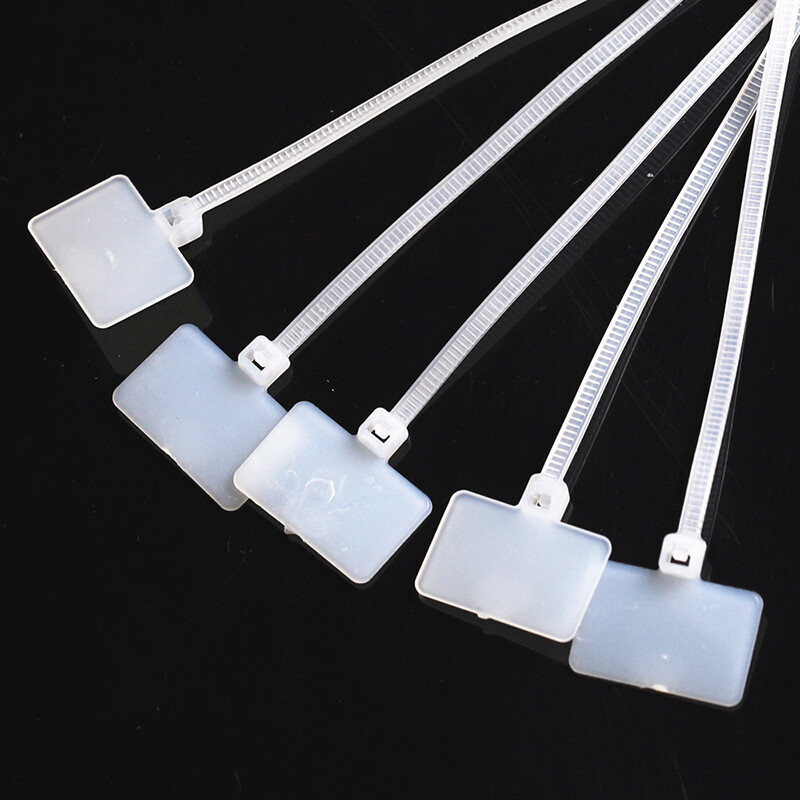 3mm 4mm Nylon Plastic Self-Locking Label Tie Network Cable Marker Wire Strap Zip