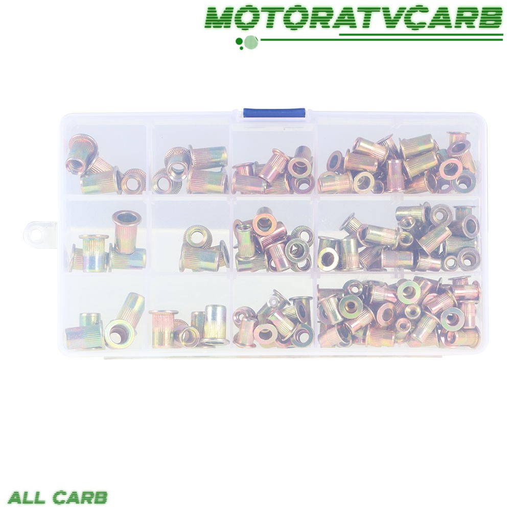 ALL-CARB SAE Rivet Nut Assort Kit 150 PCs 1/4-20 10-32 10-24 8-32 6-32