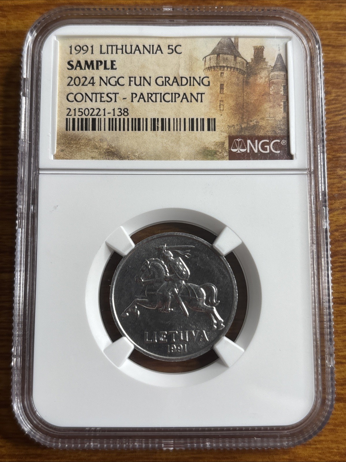 Sample Slab - NGC Grading Contest Participant FUN 2024 - 1991 Lithuania 5 Centai