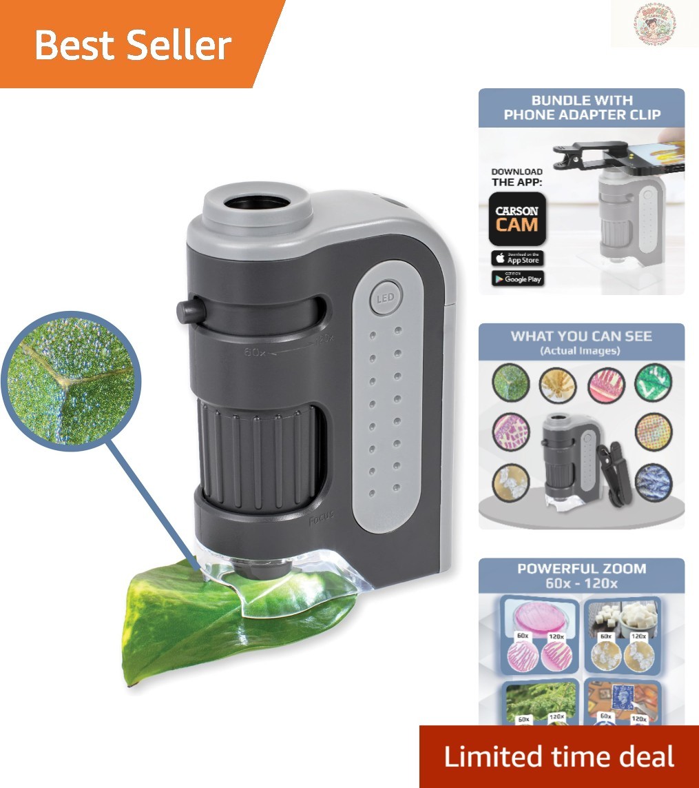 Educational LED Pocket Microscope - MicroBrite Plus, Perfect for Young Explorers