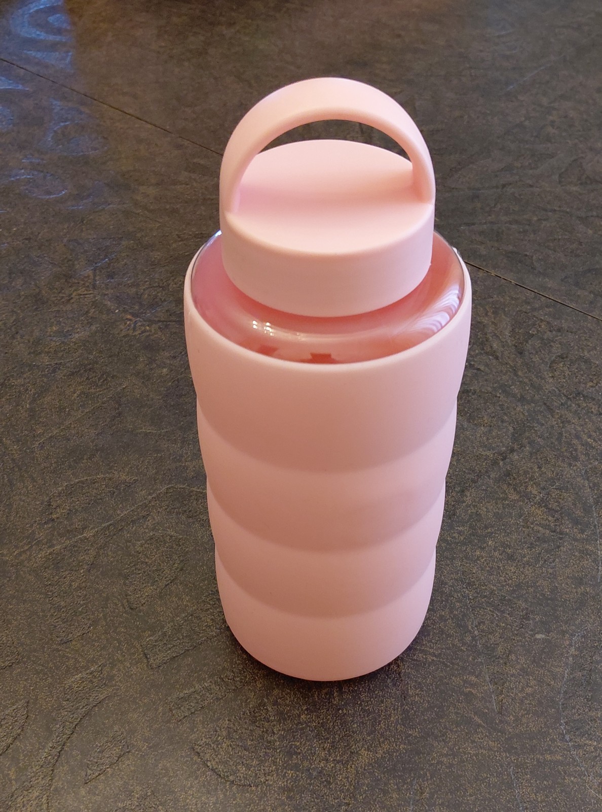 27 oz Wide Mouth Water Bottle - Pink Textured Silicone Grip & Handle