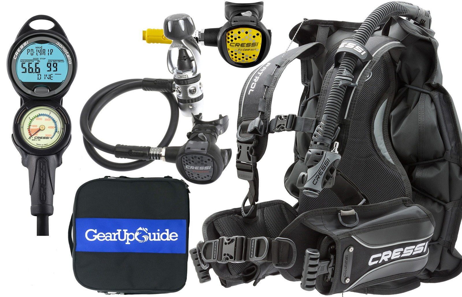 Cressi Trim Scuba Diving Gear Package Complete with Patrol BCD - Donatello C2