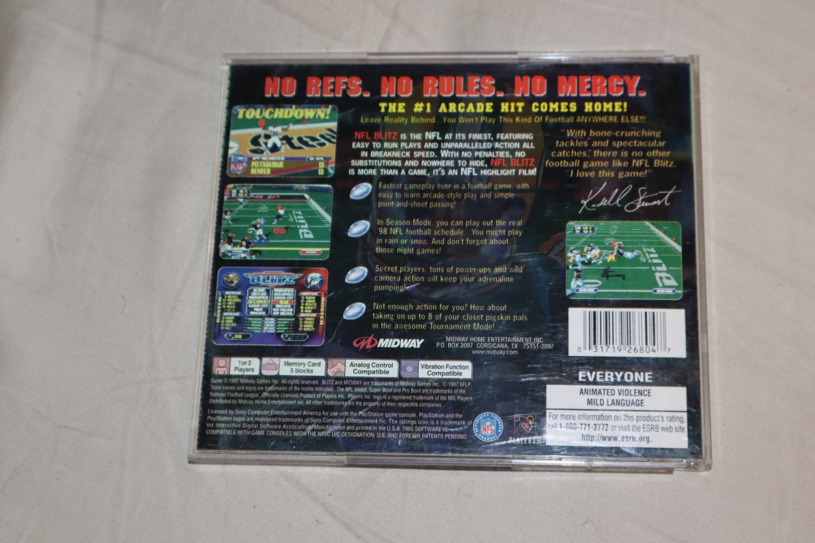 Sony Playstation 1 PS1 NFL Blitz Back Artwork ONLY