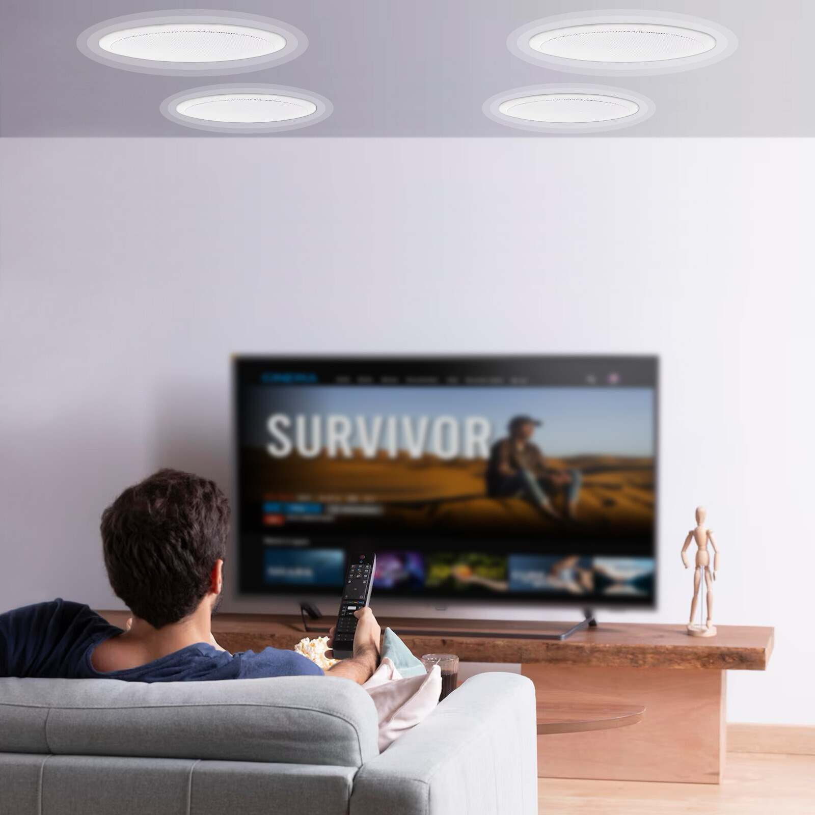 VEVOR 4 PCs 6.5'' Bluetooth Ceiling Speakers 150W Flush Mount in-Wall Speaker