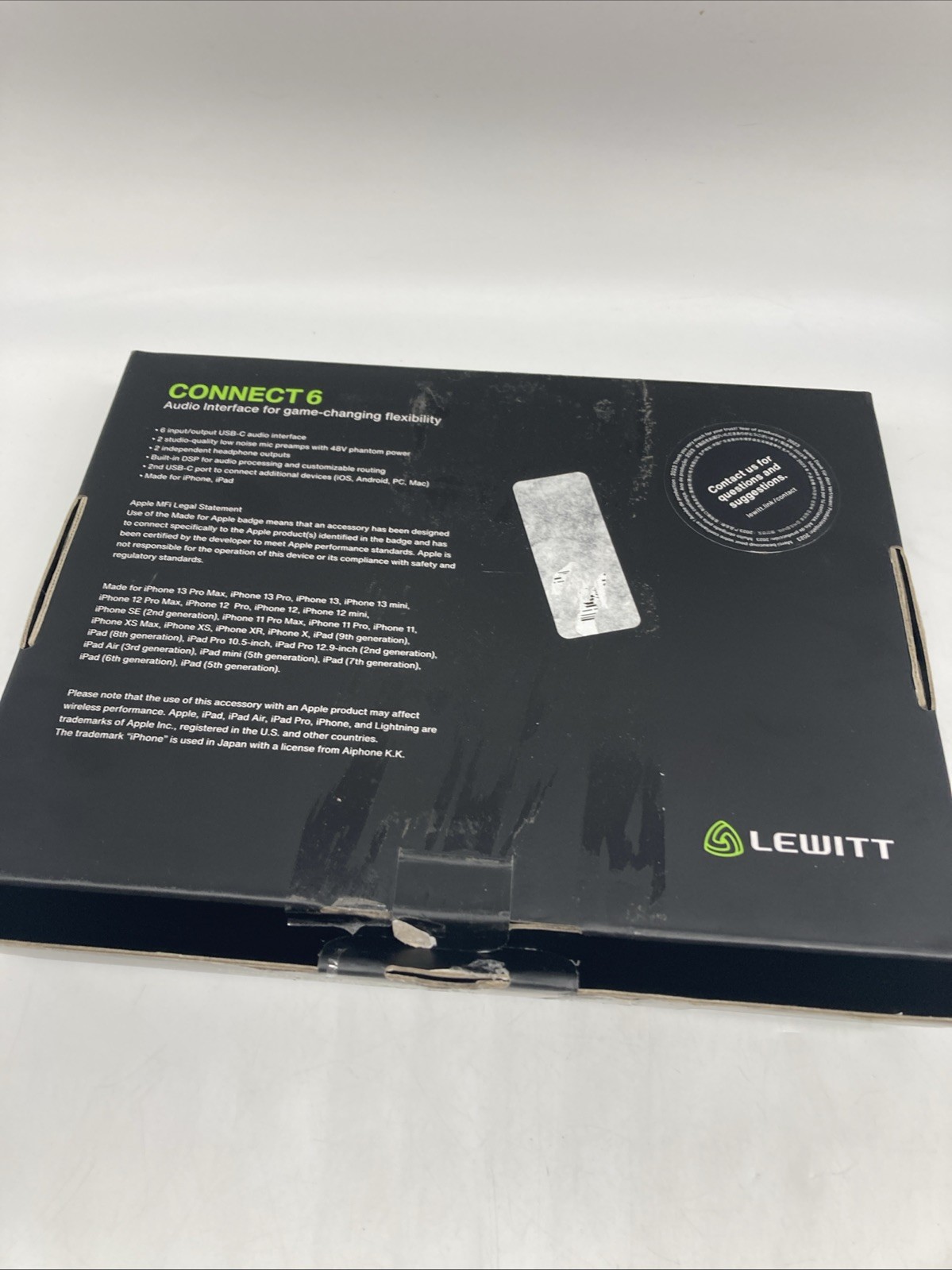 Lewitt Connect 6 DSP-Powered USB-C Audio Interface 6x6 for Desktop & Mobile