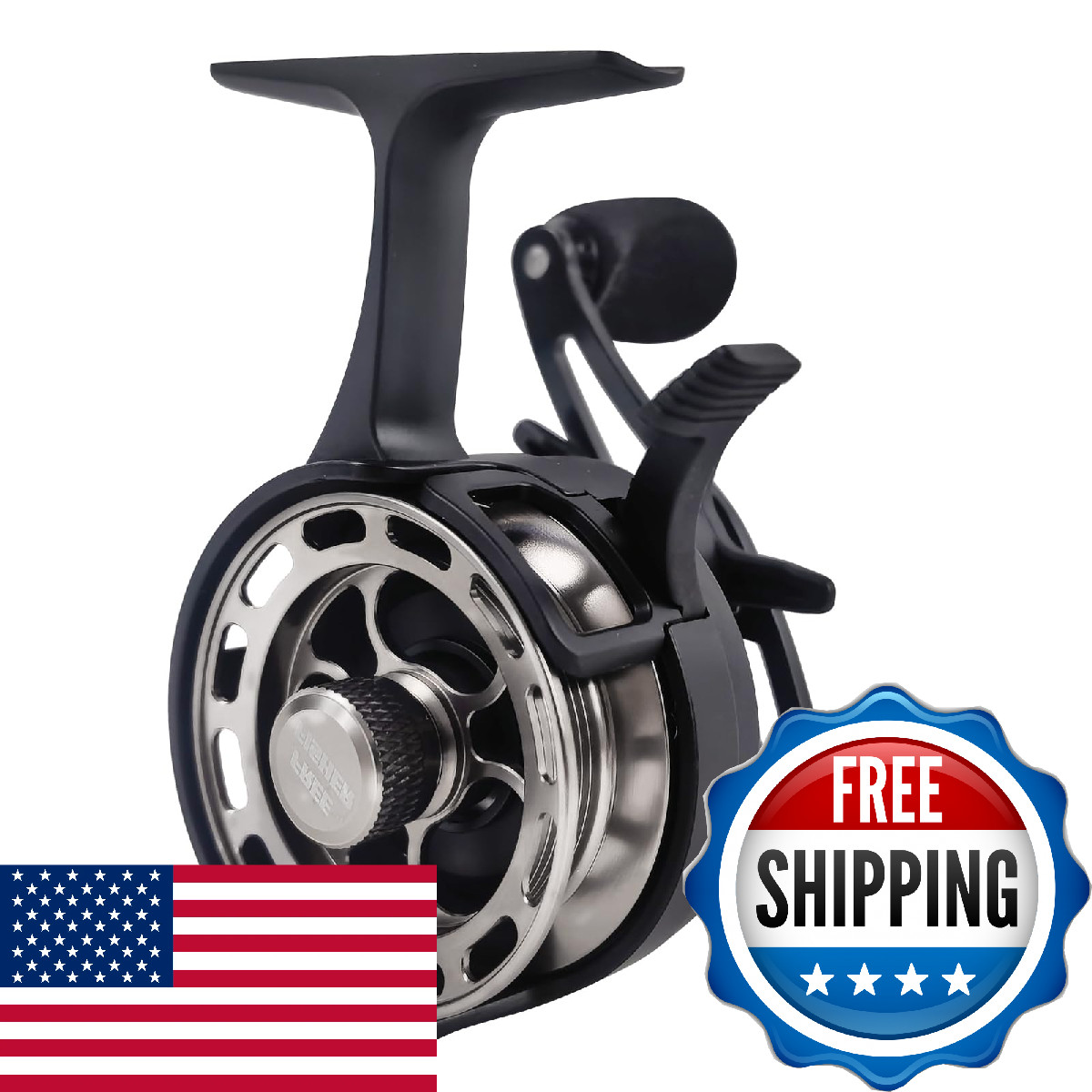 Fisher Ice Fishing Reel 3.2:1 Gear Ratio Ultra Smooth 3+1Ball Bearings CNC Alumi