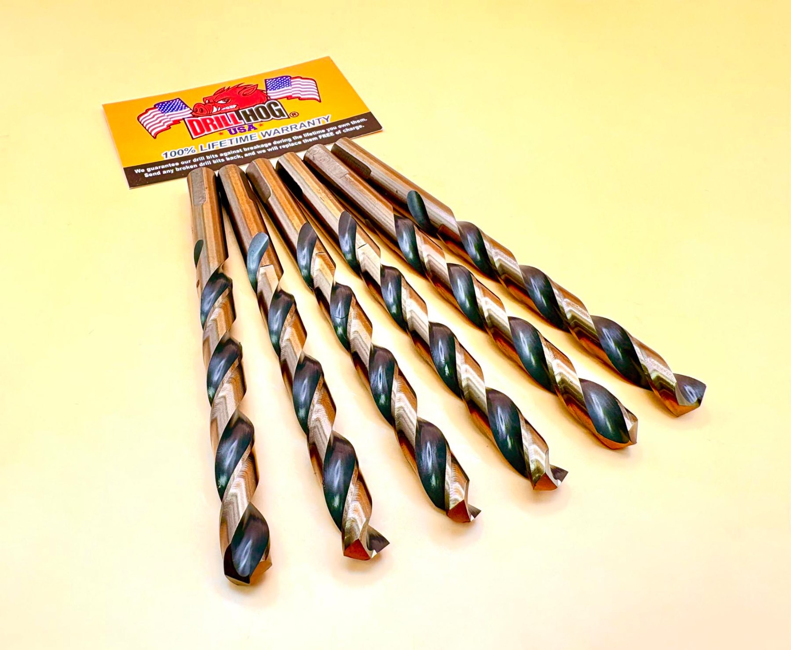 7/16" Drill Bit Twist 7/16 HI-Molybdenum M7 Drill Hog® Lifetime Warranty 6 Pack