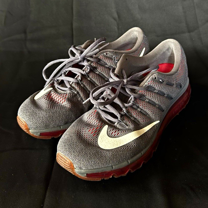 Nike Air Max '16 Men's Low Top Lace-Up Mesh Sneakers Gray/Orange Rubber