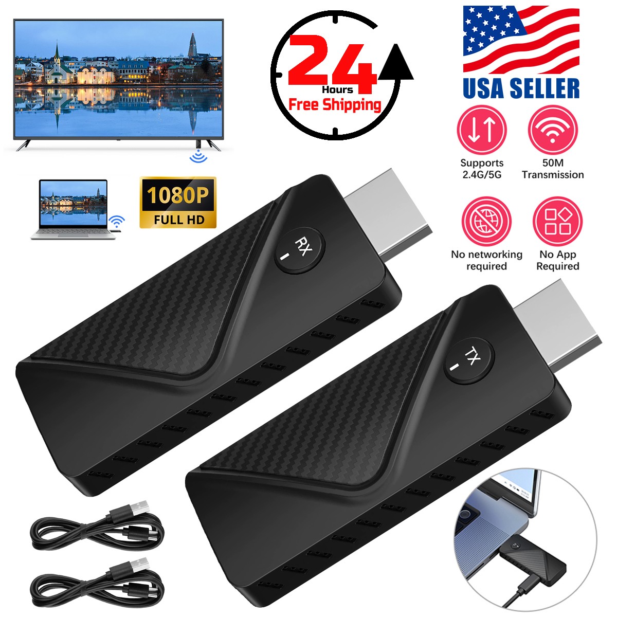 Full HD 1080P Wireless HDMI Extender HDTV Wireless Transmitter & Receiver