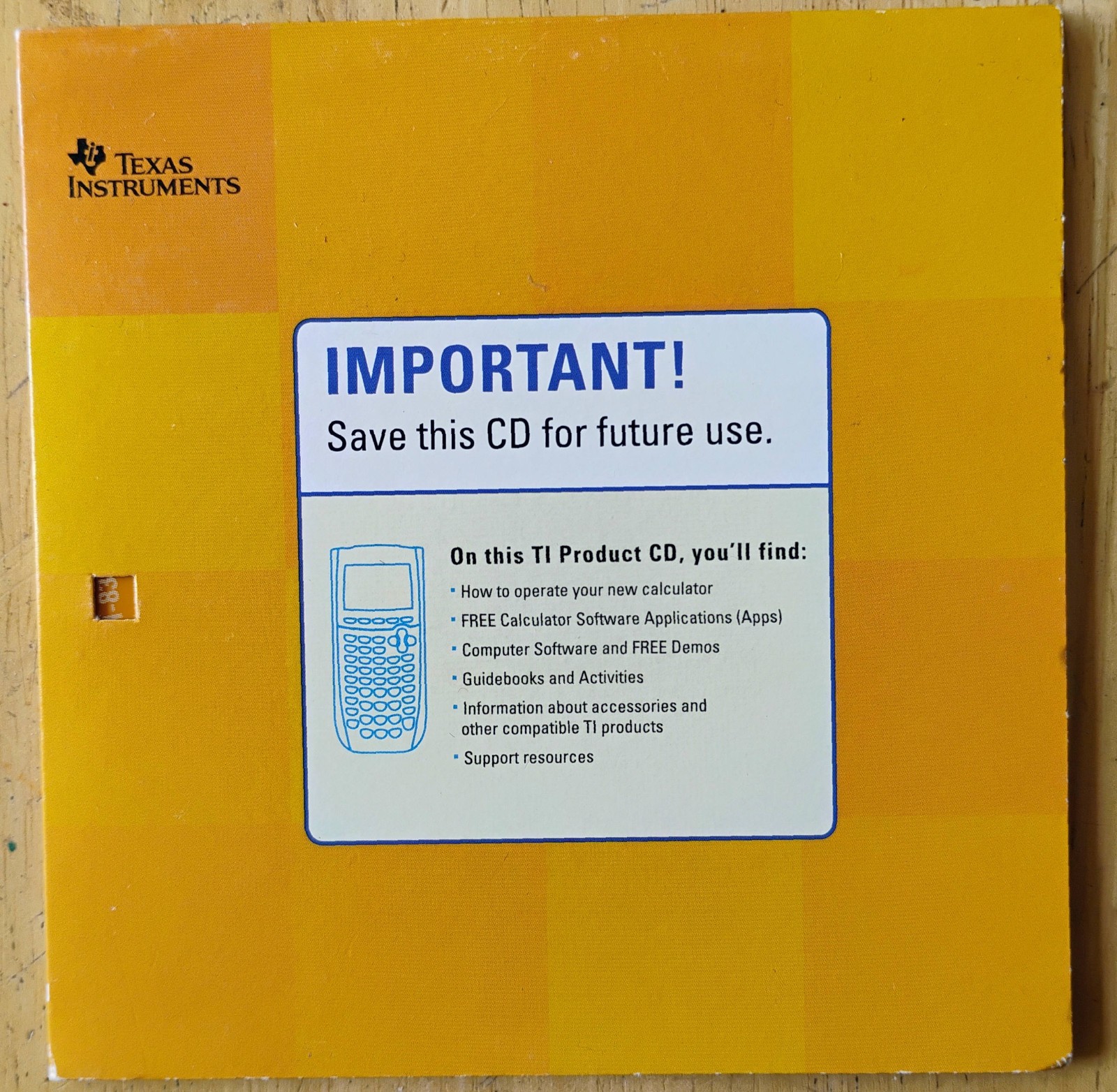 TI product CD for calculators