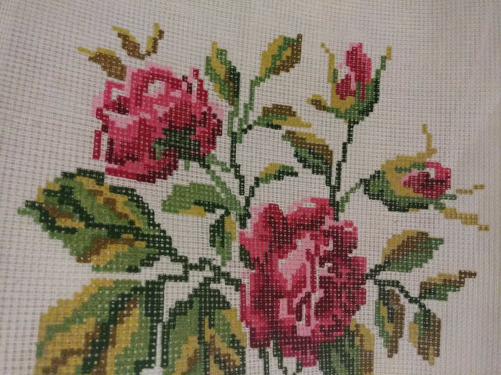 ROSES 2 CANVAS PRINT FOR NEEDLEPOINT 9X9 NEW