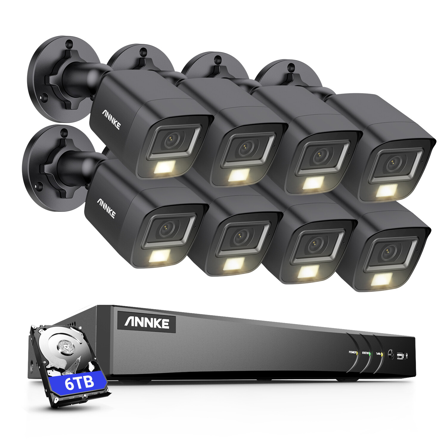 ANNKE 4K 8CH DVR 5MP Security Camera System Audio Recording Color Night Vision