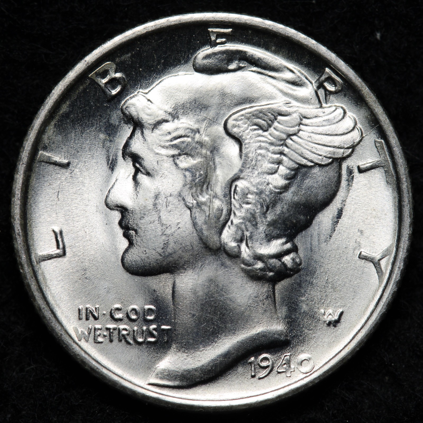 1940-S Mercury Siver Dime BU *UNCIRCULATED* MS E374 TICA