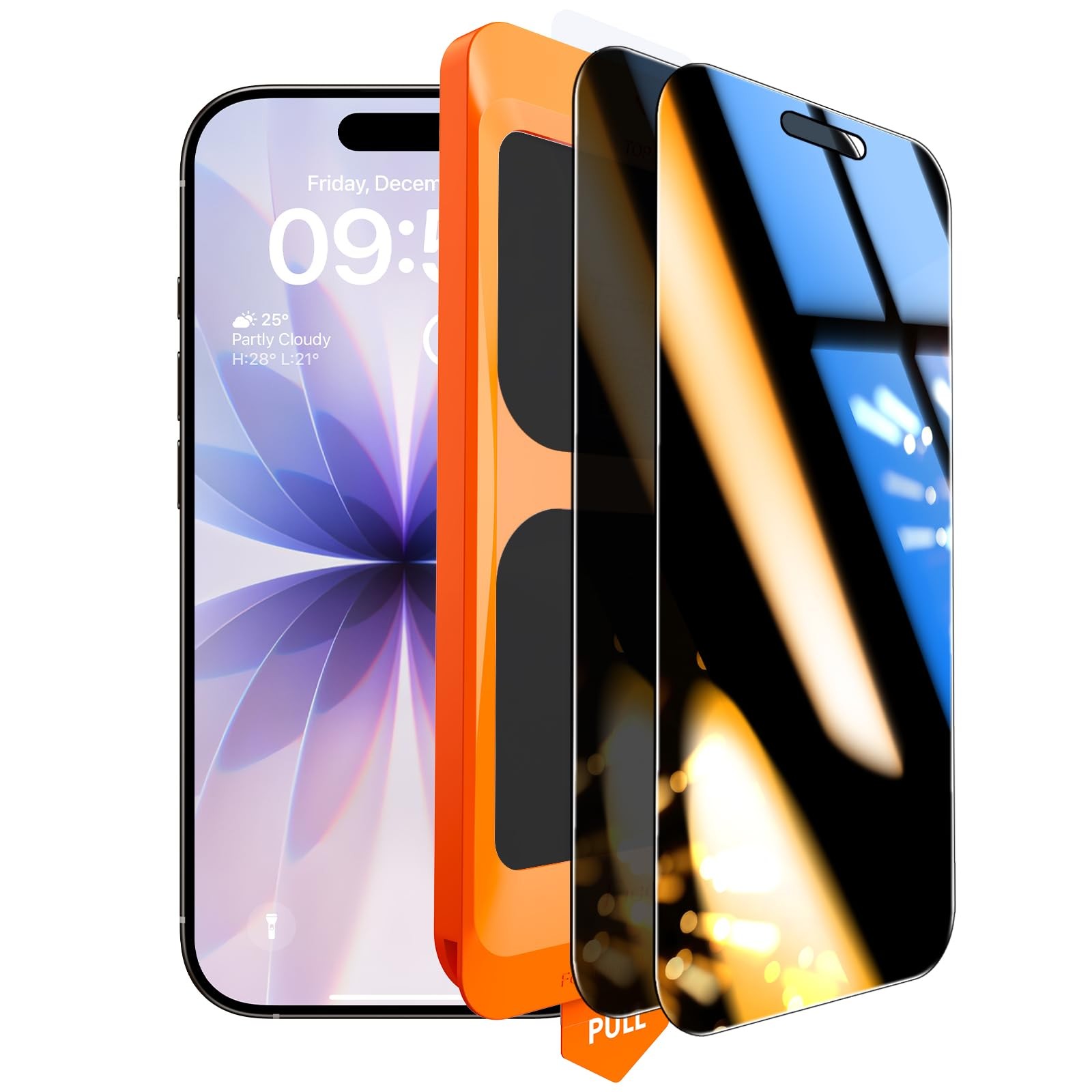 TOCOL Privacy Screen Protector for 17/16 Pro 6.3 inch 9H Hardness Military Gr...