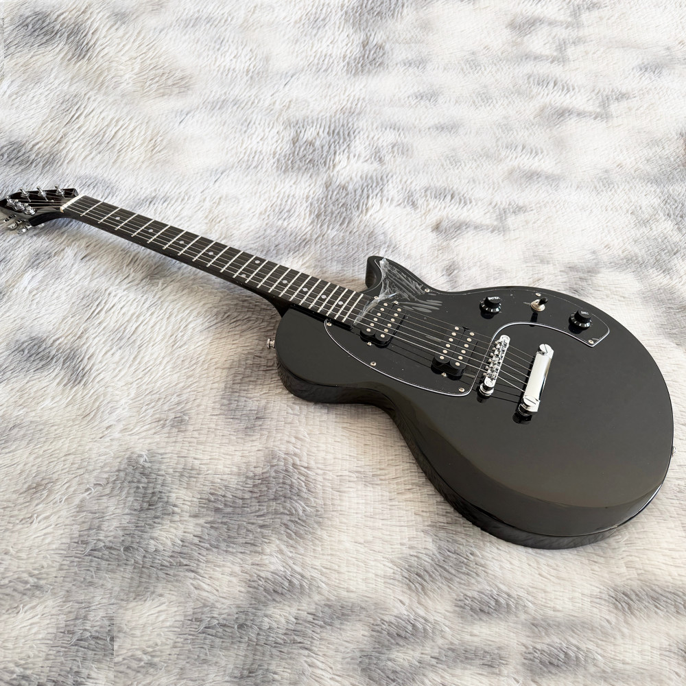 Black Solid Body Electric Guitar 6 String Single Cutaway Beginner Guitar