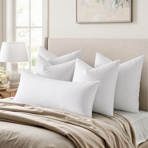 6x6 Euro Pillow Inserts,Set of Down Feather Throw Pillows for 26x26 Inch 2