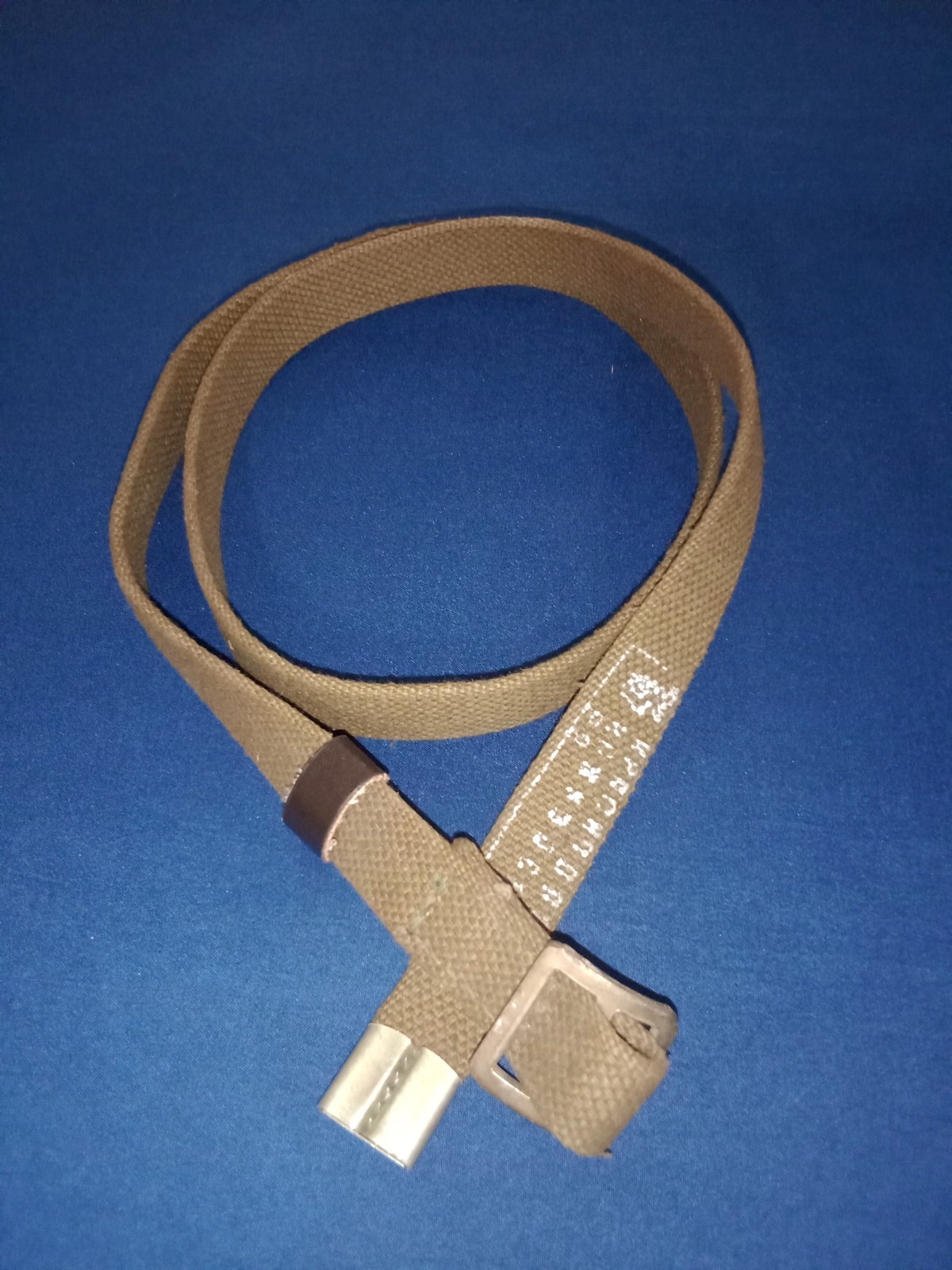 Soviet Russian Army Trouser Belt Duty Uniform Carry Strap Khaki OTK Stamp Gr A