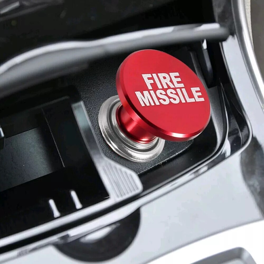 Fire Missile Push Button Design Car Cigarette Lighter Plug Socket Dust Cap Cover