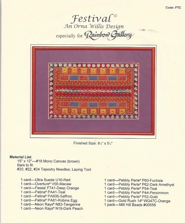 REDUCED AGAIN!  FESTIVAL  Counted NP Chart - Orna Willis