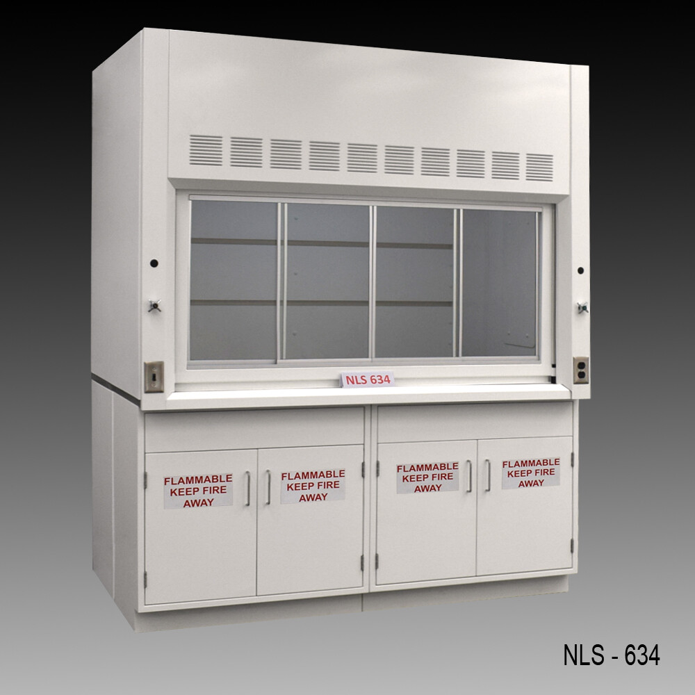 Fisher American 6'x4' Laboratory Fume Hood w/ Flammable Storage Cabinets /E2-691