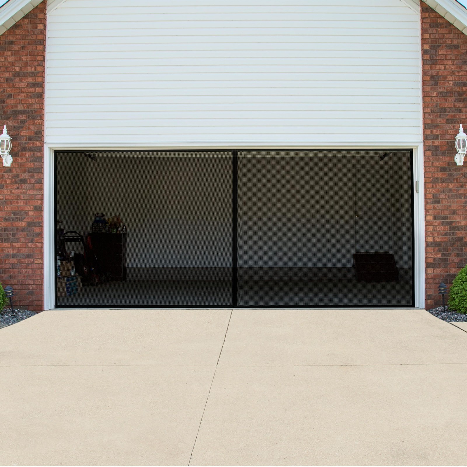 Magnetic Garage Screen Door  HeavyDuty Fiberglass Mesh Insect and Bug Net Enc...