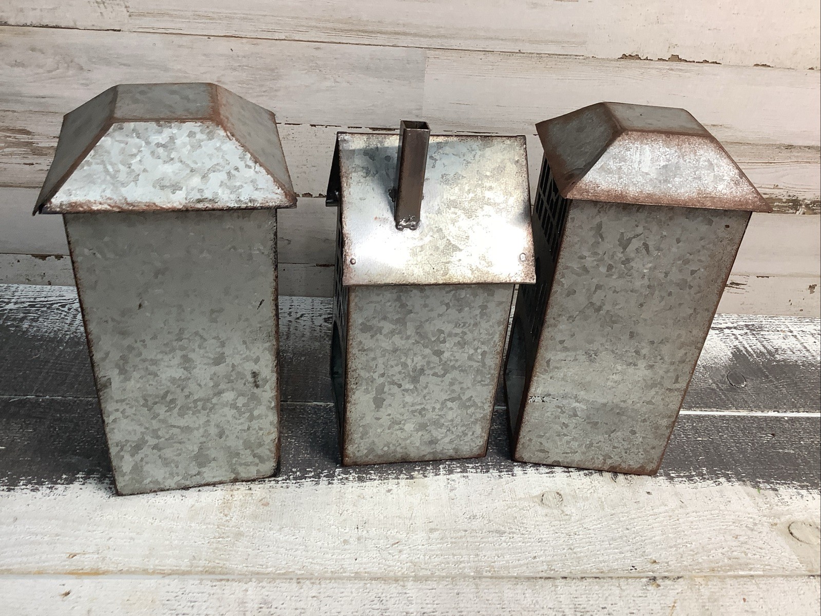 Galvanized Farmhouse Style Candle Holder Houses