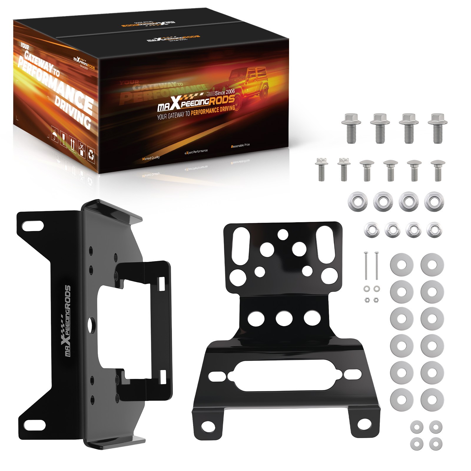 Front Winch Mount for Polaris RZR 900 XC/RZR XP Sport 2015-2023 Steel Black