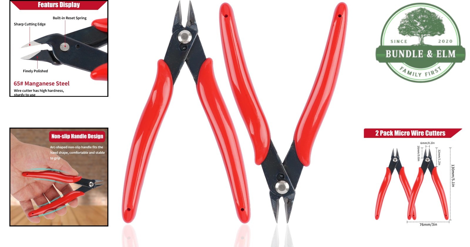 Micro Wire Cutters 5 Inch Flush Cutters for Electronics and Plastic Models