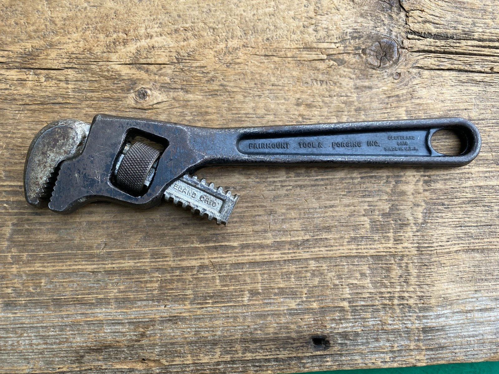 Vintage Fairmont Tool 10" Offset Pipe Wrench Lawson Steel Clevland, Ohio. USA